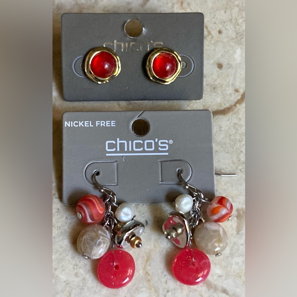 CHICO’S Two Pairs Of Earrings NWT! - Picture 1 of 2